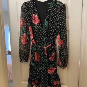 BCBG floral polka dot dress